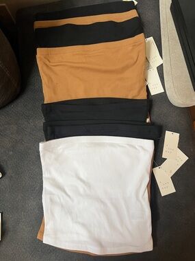 a new day Ribbed Tube Skirts in White, Black, Camel